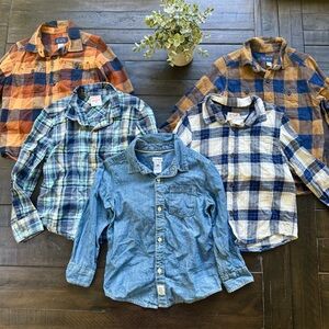 Bundle of boys 4T button up long sleeve shirts